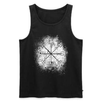 Vegvisir Viking Compass Runes Grunge - Débardeur bio Premium Homme - noir - Devant - Michal (187cm)