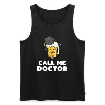 Cadeau pour la thèse de doctorat - Débardeur bio Premium Homme - noir - Devant - AI Model Male 178 light (178cm)