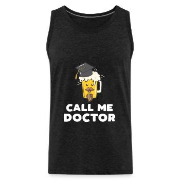Cadeau pour la thèse de doctorat - Débardeur bio Premium Homme - charbon - Devant - Alexander (188cm)