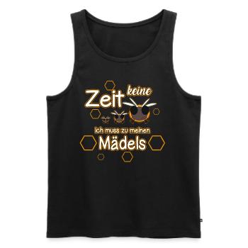 Keine Zeit ich muss zu meinen Mädels - Männer Premium Bio Tank Top - Schwarz - Vorne - Michal (187cm)