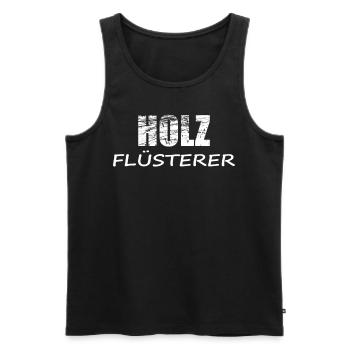 HOLZ FLÜSTERER T Shirt - Männer Premium Bio Tank Top - Schwarz - Vorne - Michal (187cm)