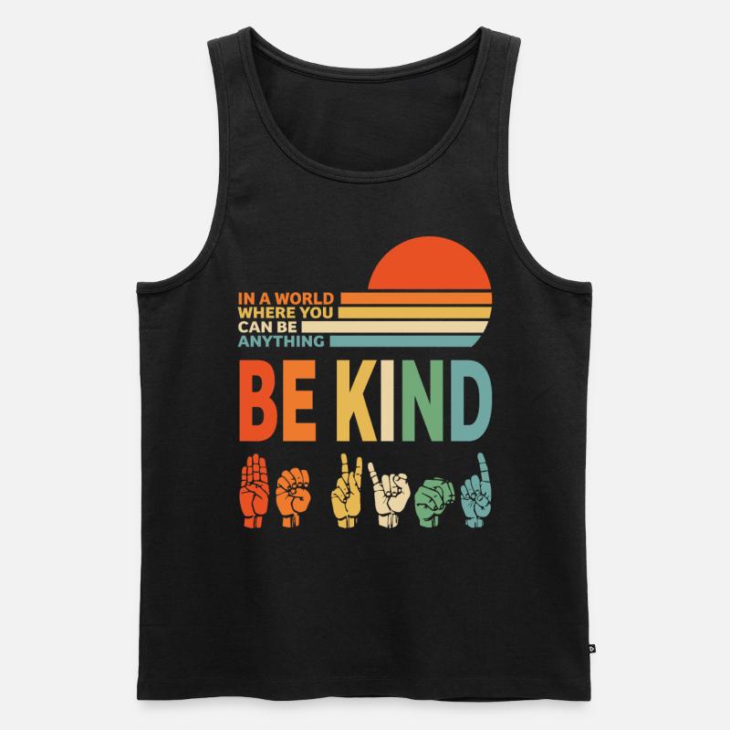 Be Kind - Männer Premium Bio Tank Top - Schwarz