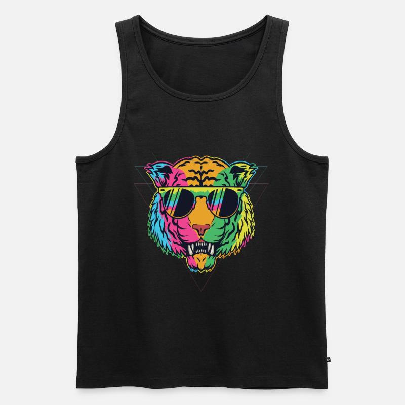 Tiger - Männer Premium Bio Tank Top - Schwarz
