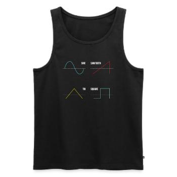 Synthesizer Analog Drumsounds Audio Wellenform - Männer Premium Bio Tank Top - Schwarz - Vorne - AI Model Male 178 light (178cm)