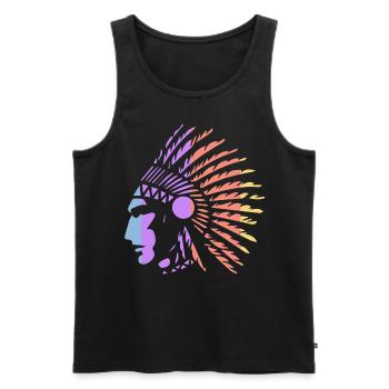 Indians - Men's Premium Organic Tank Top - black - Front - AI Model Male 178 light (178cm)