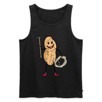 Peanut climber extreme sport rappelling outdoor - Men's Premium Organic Tank Top - black - Front - AI Model Male 178 light (178cm)