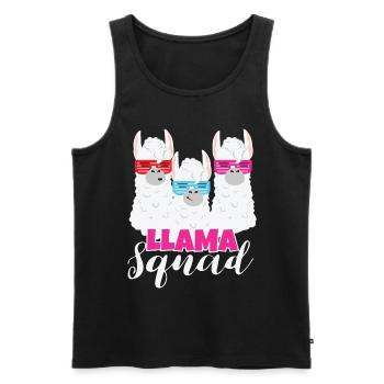 Lama Lama Squad Lama und Alpakas Alpaka - Männer Premium Bio Tank Top - Schwarz - Vorne - AI Model Male 178 light (178cm)