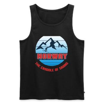 Norway, Scandinavia, fishing - Men's Premium Organic Tank Top - black - Front - Michal (187cm)