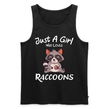 Just a Girl Who Loves Racoons Racoon Lovers Cute A - Men's Premium Organic Tank Top - black - Front - Michal (187cm)