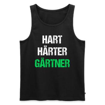 Hart Härter Gärtner - Männer Premium Bio Tank Top - Schwarz - Vorne - AI Model Male 178 light (178cm)