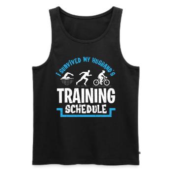 Triathlon Athletes Marathon Swimmers Bike - Men's Premium Organic Tank Top - black - Front - AI Model Male 178 light (178cm)