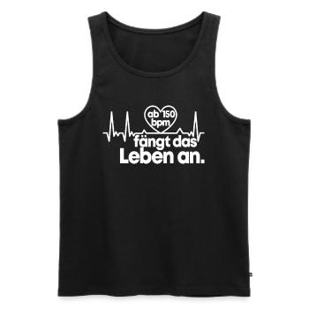 Techno 150 BPM Beats Per Minute Raver Geschenk - Männer Premium Bio Tank Top - Schwarz - Vorne - Michal (187cm)