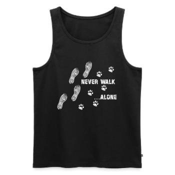 Never walk alone dog paw shoe print - Men's Premium Organic Tank Top - black - Front - Michal (187cm)