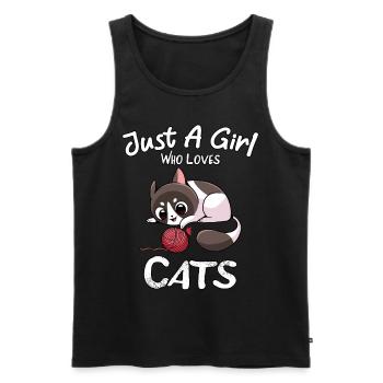 Just a Girl Who Loves Cats Cat Kitten Kitty Lovers - Men's Premium Organic Tank Top - black - Front - Michal (187cm)