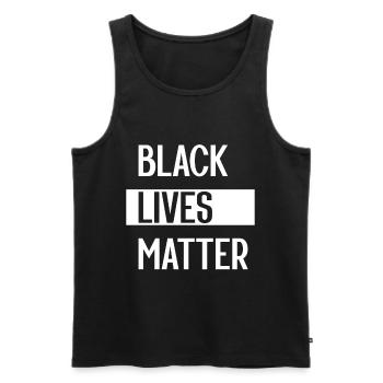 Einfache Black Lives Matter in Schwarz und Weiß - Männer Premium Bio Tank Top - Schwarz - Vorne - Michal (187cm)
