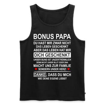 Bonus Papa Geschenk von Tochter - Männer Premium Bio Tank Top - Schwarz - Vorne - Michal (187cm)