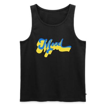 Mosel Heimat vintage lettering - Men's Premium Organic Tank Top - black - Front - AI Model Male 178 light (178cm)
