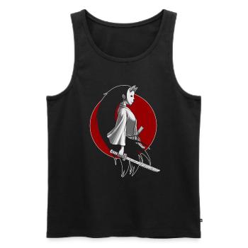 Samurai Girl Schwert Japan Kriegerin Geschenk - Männer Premium Bio Tank Top - Schwarz - Vorne - AI Model Male 178 light (178cm)