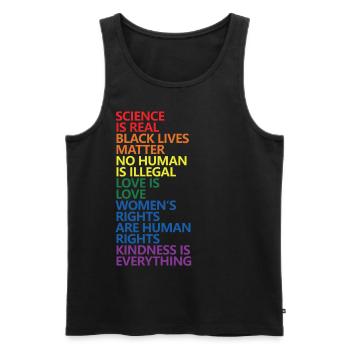 Science Is Real Black Lives Matter LGBT Pride BLM - Men's Premium Organic Tank Top - black - Front - AI Model Male 178 light (178cm)