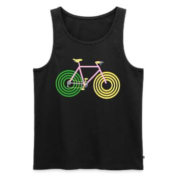 Vélo vélo vtt kit fixie bike love - Débardeur bio Premium Homme - noir - Devant - Michal (187cm)