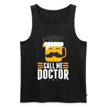 Docteur docteur cadeau de graduation pour l'obtention du diplôme - Débardeur bio Premium Homme - noir - Devant - Michal (187cm)