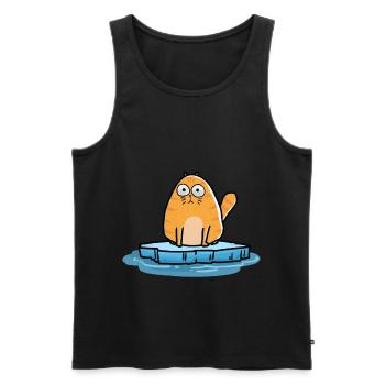 Katze Winterzeit Kalt Frost Xmas - Männer Premium Bio Tank Top - Schwarz - Vorne - AI Model Male 178 light (178cm)