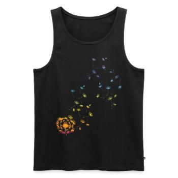 Pusteblume Blume des Lebens Löwenzahn Chakra - Männer Premium Bio Tank Top - Schwarz - Vorne - AI Model Male 178 light (178cm)