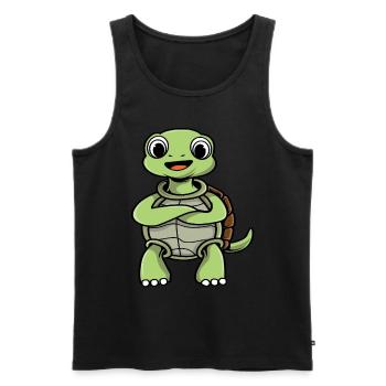 turtle - Men's Premium Organic Tank Top - black - Front - Michal (187cm)
