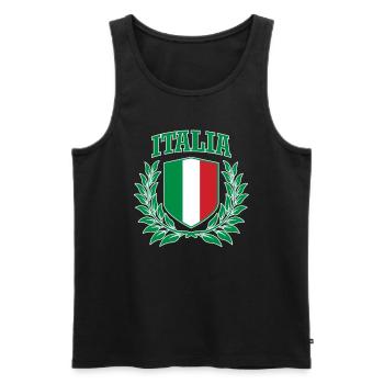 Italien: Italienisches Stiftswappen - Männer Premium Bio Tank Top - Schwarz - Vorne - AI Model Male 178 light (178cm)