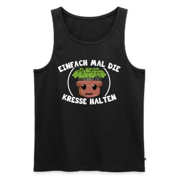 Einfach mal die Kresse halten - Männer Premium Bio Tank Top - Schwarz - Vorne - AI Model Male 178 light (178cm)