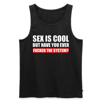 Fuck the System Demo Demonstration Protest Geschen - Männer Premium Bio Tank Top - Schwarz - Vorne - AI Model Male 178 light (178cm)