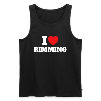 I LOVE RIMMING - Débardeur bio Premium Homme - noir - Devant - AI Model Male 178 light (178cm)