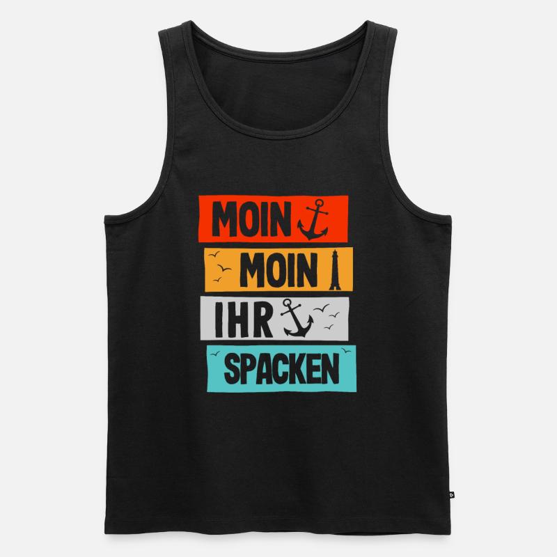 Moin Ihr Spacken - Männer Premium Bio Tank Top - Schwarz