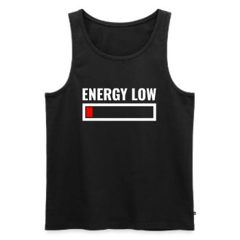ENERGY LOW - Batterien und Akku Ladestand Anzeige - Männer Premium Bio Tank Top - Schwarz - Vorne - AI Model Male 178 light (178cm)