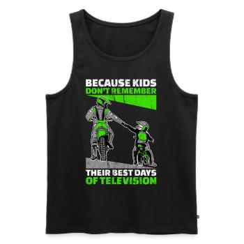 Father son motocross mx motocross rider gift - Men's Premium Organic Tank Top - black - Front - Michal (187cm)