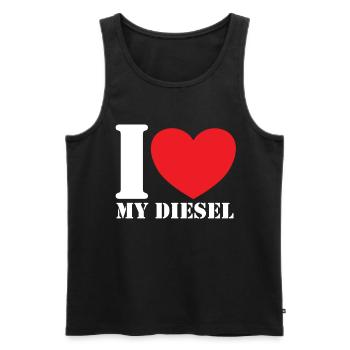 I love Diesel Fahrverbot Geschenk - Männer Premium Bio Tank Top - Schwarz - Vorne - Michal (187cm)