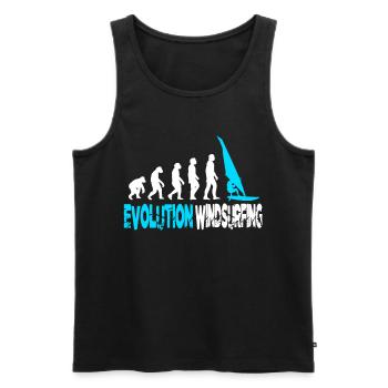 Windsurfen Evolution - Männer Premium Bio Tank Top - Schwarz - Vorne - AI Model Male 178 light (178cm)