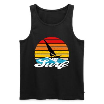 Surfboard Windsurfen - Männer Premium Bio Tank Top - Schwarz - Vorne - AI Model Male 178 light (178cm)