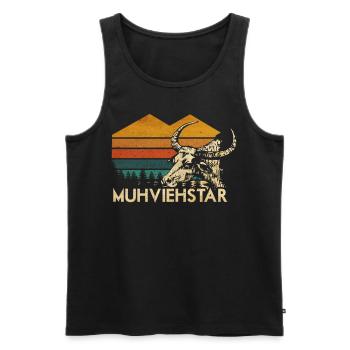 Muhviehstar - Männer Premium Bio Tank Top - Schwarz - Vorne - Michal (187cm)