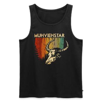 Muhviehstar - Männer Premium Bio Tank Top - Schwarz - Vorne - Michal (187cm)