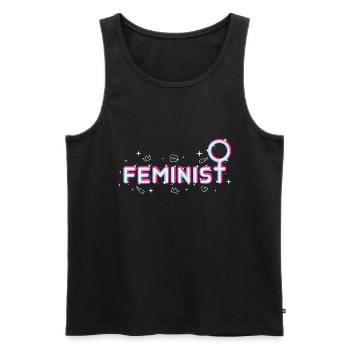 Feminist - Männer Premium Bio Tank Top - Schwarz - Vorne - Michal (187cm)