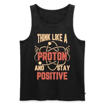Science Think Like A Proton And Stay Positif - Débardeur bio Premium Homme - noir - Devant - Michal (187cm)