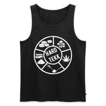 Hardtekk Tekk Clubbing Techno Music Tekkno - Men's Premium Organic Tank Top - black - Front - AI Model Male 178 light (178cm)