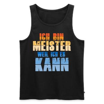 Ich bin Meister Meistertitel - Männer Premium Bio Tank Top - Schwarz - Vorne - Michal (187cm)