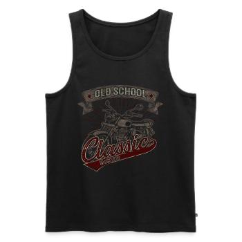 Old School Classic Biker Motorrad Retro - Männer Premium Bio Tank Top - Schwarz - Vorne - Michal (187cm)