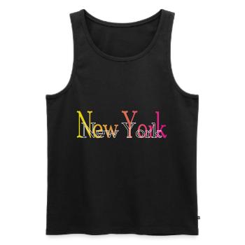 New York - Männer Premium Bio Tank Top - Schwarz - Vorne - Michal (187cm)