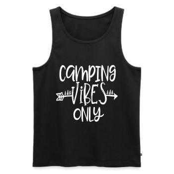 camping - Débardeur bio Premium Homme - noir - Devant - Michal (187cm)