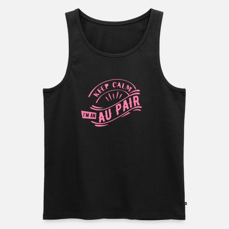 Au Pair - Männer Premium Bio Tank Top - Schwarz
