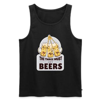 JGA sortant soirée buveurs de bière amis jardin de bière - Débardeur bio Premium Homme - noir - Devant - AI Model Male 178 light (178cm)