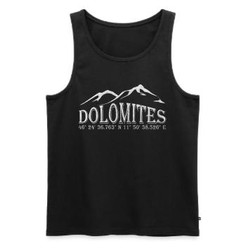 Dolomites coordonnées GPS Randonneurs Alpinistes - Débardeur bio Premium Homme - noir - Devant - Michal (187cm)